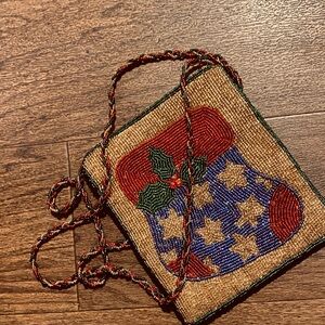 Vintage beaded Christmas bag Original by Carol M
